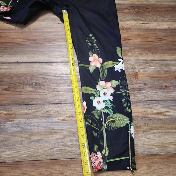 Ted Baker Hadas Secret Trellis Pants Women's Black Floral Satin - Picture 6 of 11